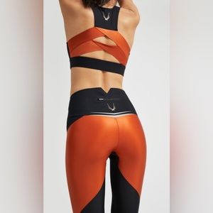 Lucas Hugh Orange Axis Legging (S) & Sports Bra (M) set.